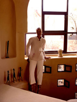 Basanti Kapde aur Koffee - Ivory Striped Embroidered Shirt