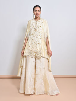 KEITH GOMES - Ivory Embroidered Tunic with Palazzo