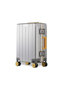 EUME - Aluminium Cabin Luggage 50 Cm Trolley Bags for Travel Aluminium Silver (S)