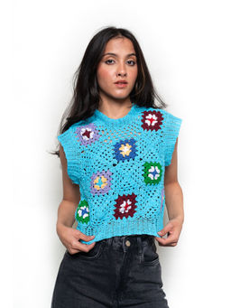 FREAKINS - Blue Crochet Top