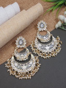 I Jewels - Gold Plated Intricately Designed Traditional Minakari Earrings