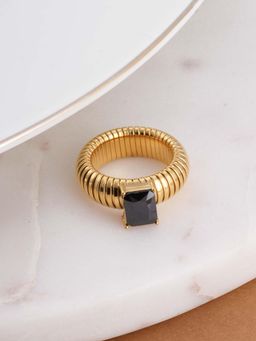 Palmonas - Black Stone Snake Ring for Women-Waterproof and Anti-Tarnish