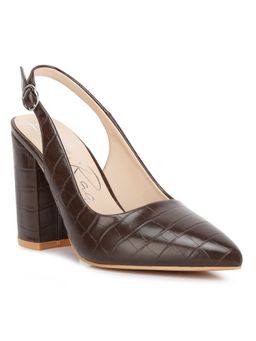 London Rag - Macha Croc Texture Sling Back Heels