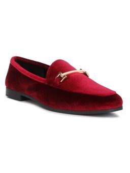 London Rag - Horsebit Embellished Velvet Loafers