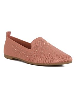 London Rag - Rhinestone Embellished Pull Tab Ballet Flats