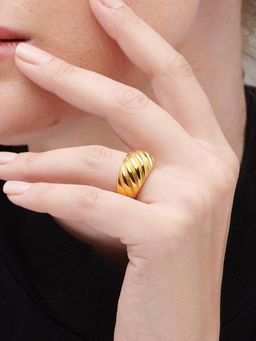 Palmonas - Twisted Dome Ring-18k Gold Plated