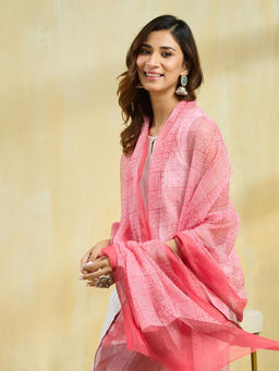 Fabindia - Women Pink Printed Dupatta