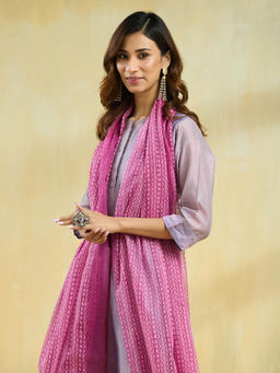 Fabindia - Women Pink Printed Dupatta