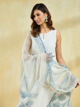 Fabindia - Women Blue Printed Dupatta