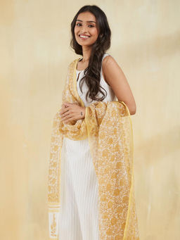 Fabindia - Women Mustard Printed Dupatta