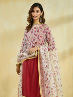Fabindia - Women Pink Printed Dupatta