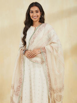 Fabindia - Women Beige Printed Dupatta