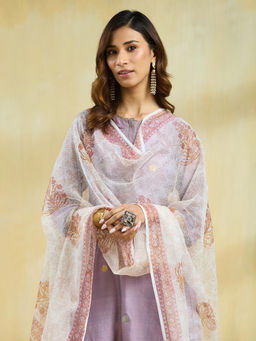 Fabindia - Women Off White Printed Dupatta