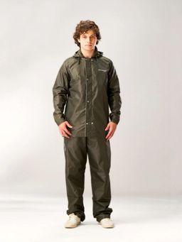 ZEEL - Waterproof Olive Lightweight Rain Jacket With Pant (Set of 2)