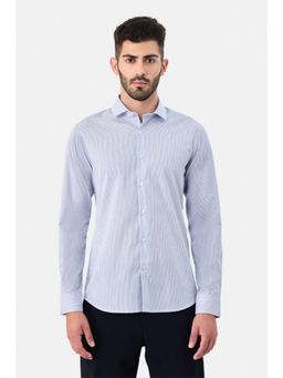 Snitch - Light Blue Stripes Full Sleeves Slim Formal Luxe Shirt for Men
