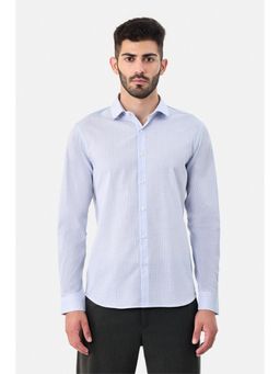 Snitch - Blue Micro Check Full Sleeves Slim Formal Luxe Shirt for Men
