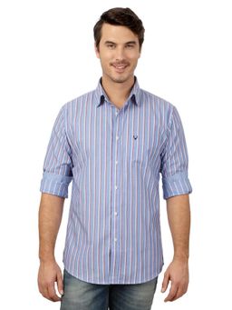 Allen Solly - Men Blue Slim Fit Striped Full Sleeves Casual Shirt