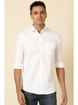 Allen Solly - Men White Slim Fit Solid Full Sleeves Casual Shirt