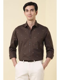 Allen Solly - Men Brown Printed Full Sleeves Casual Shirt