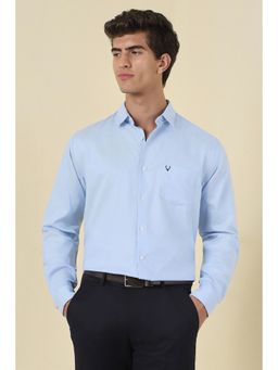 Allen Solly - Men Light Blue Solid Full Sleeves Formal Shirt