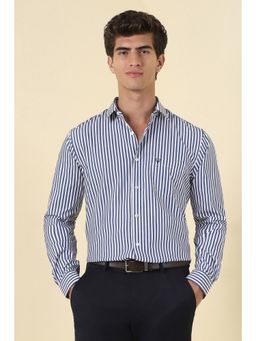 Allen Solly - Men Navy Stripe Full Sleeves Formal Shirt