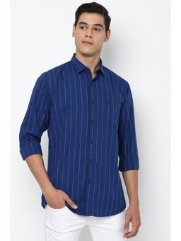 Allen Solly - Men Blue Slim Fit Striped Full Sleeves Casual Shirt