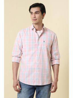 Allen Solly - Men Pink Check Full Sleeves Casual Shirt