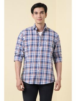 Allen Solly - Men White Check Full Sleeves Casual Shirt