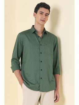 Allen Solly - Men Green Print Full Sleeves Casual Shirt