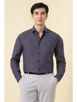 Allen Solly - Men Purple Stripe Full Sleeves Formal Shirt
