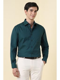 Allen Solly - Men Green Textured Full Sleeves Formal Shirt