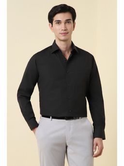 Allen Solly - Men Black Solid Full Sleeves Formal Shirt