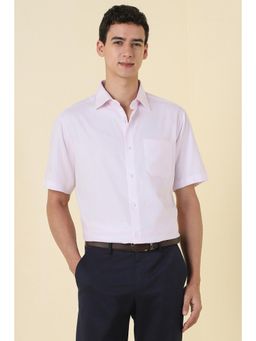 Allen Solly - Men Pink Textured Half Sleeves Formal Shirt