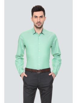 Louis Philippe - Men Green Full Sleeves Formal Shirt