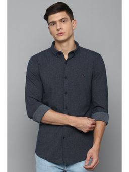 Louis Philippe - Men Slim Fit Textured Full Sleeves Casual Shirt