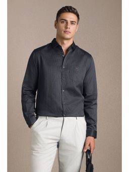 Louis Philippe - Men Black Print Full Sleeves Casual Shirt