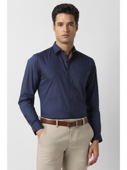 Peter England - Men Navy Slim Fit Full Sleeves Formal Shirt