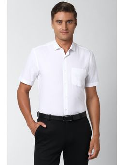 Peter England - Men White Regular Fit Half Sleeves Formal Shirt