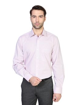 Van Heusen - Men Pink Check Full Sleeves Formal Shirt