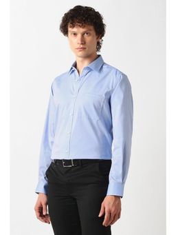 Van Heusen - Men Light Blue Solid Full Sleeves Formal Shirt