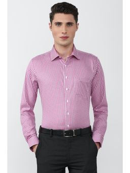 Van Heusen - Men Purple Slim Fit Check Full Sleeves Formal Shirt