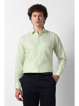 Van Heusen - Men Green Textured Full Sleeves Formal Shirt