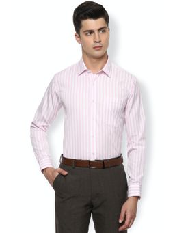 Van Heusen - Men Pink Slim Fit Stripe Full Sleeves Formal Shirt