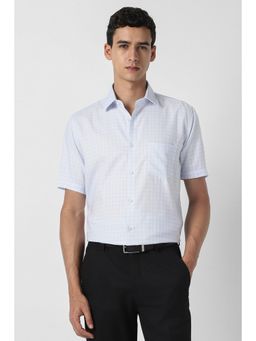 Van Heusen - Men White Check Half Sleeves Shirt