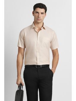 Van Heusen - Men Beige Half Sleeves Shirt
