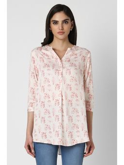 Van Heusen - Women Cream Print 3/4th Sleeves Tunic