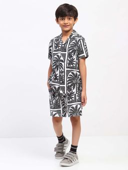 Spunkies - Boys Black Palm Print Co-Ord Set