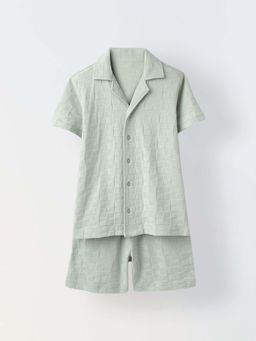 Spunkies - Boys Sea Green Textured Co-Ord Set