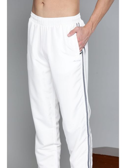 Buy Alcis Men White Stripes Tracksuit (Set of 2) Online