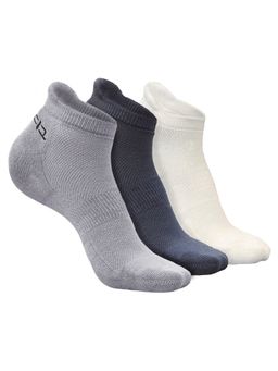 Heelium - Bamboo Ankle Socks-FreeSize UK7-11,3 Pairs,LGrey,DGrey,White,Anti dour (Pack of 3)